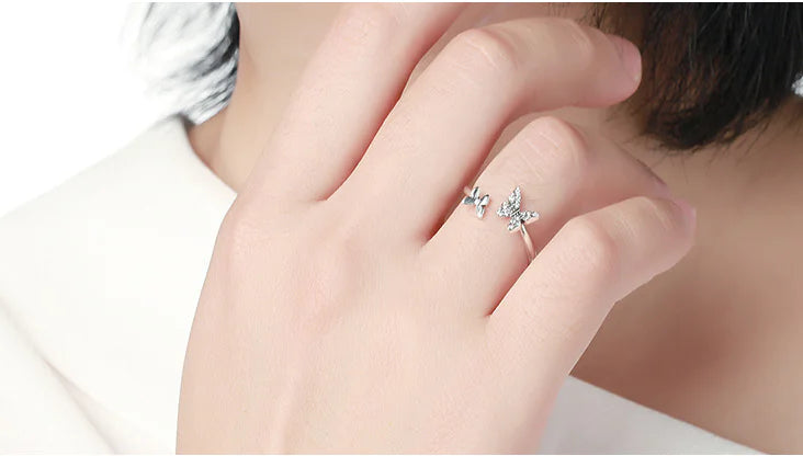 Elegant S925 Butterfly Gem Ring