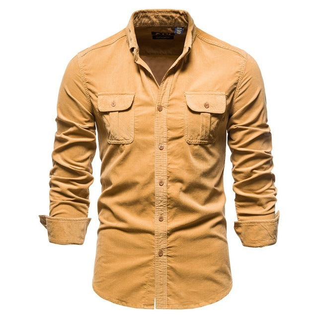 College-Style Long-Sleeve Shirt for Men