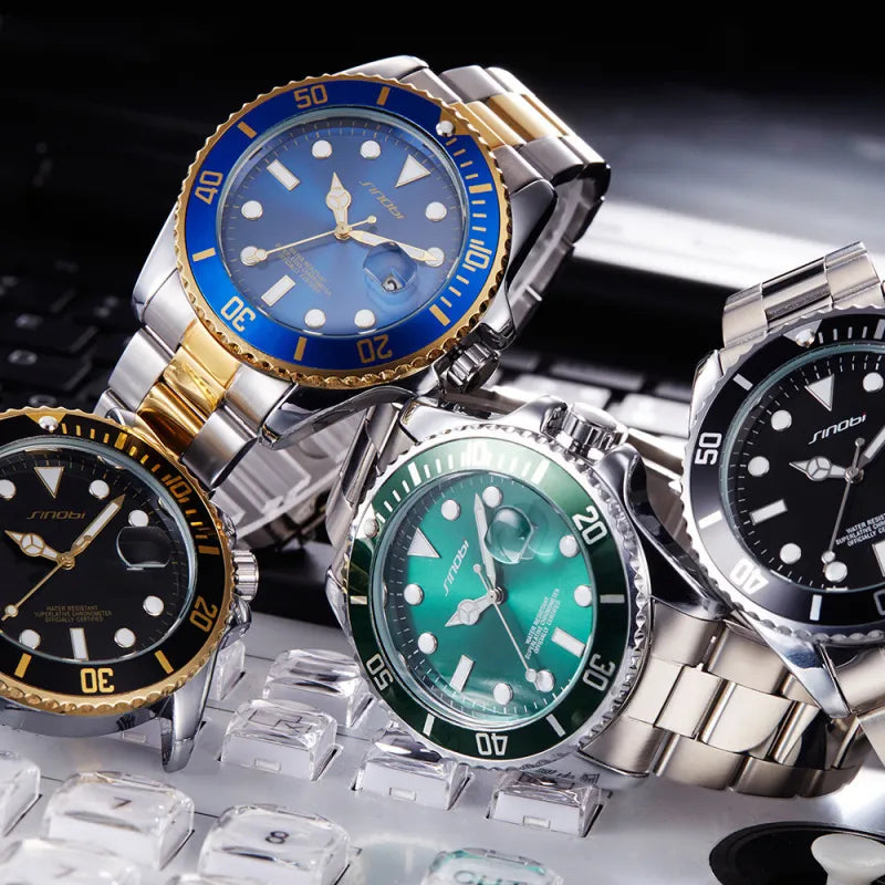 New Men's High-grade Steel Belt Luminous Waterproof Quartz Watch