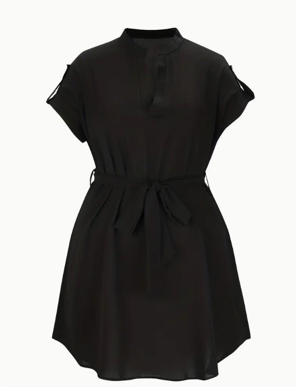 Women’s Belted V-Neck Dress
