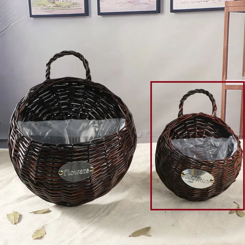 Handwoven Plant Display Wall Basket