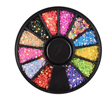 SparkleGrid Colorful Nail Sequins