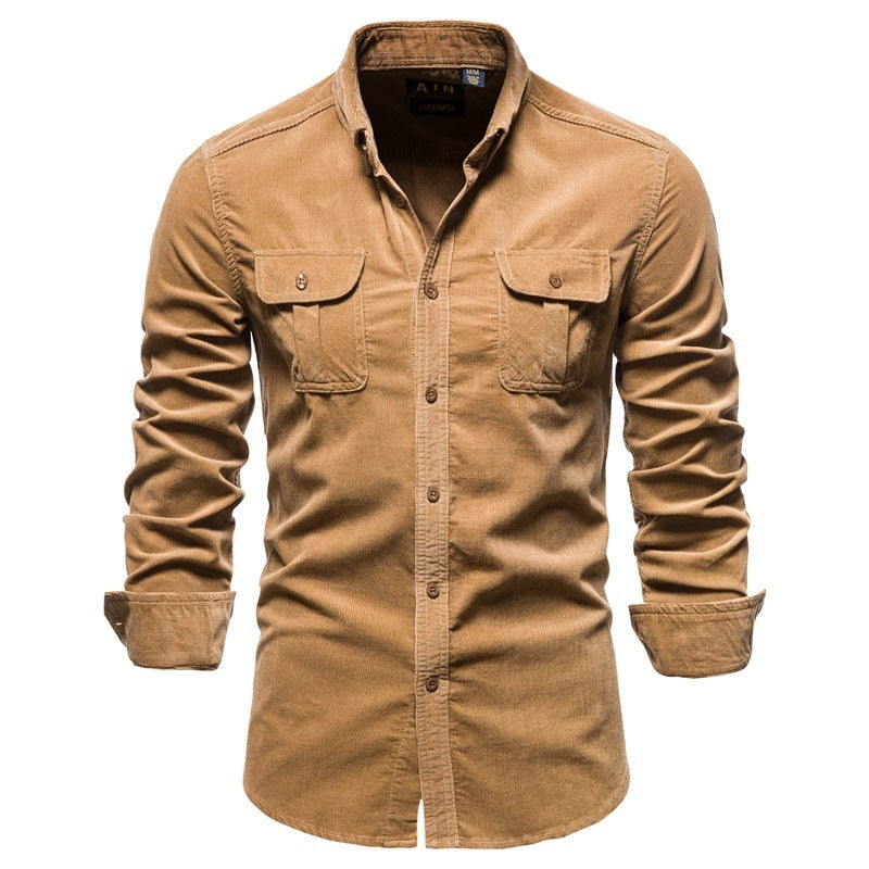 College-Style Long-Sleeve Shirt for Men