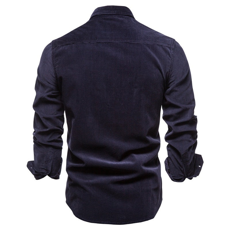 College-Style Long-Sleeve Shirt for Men