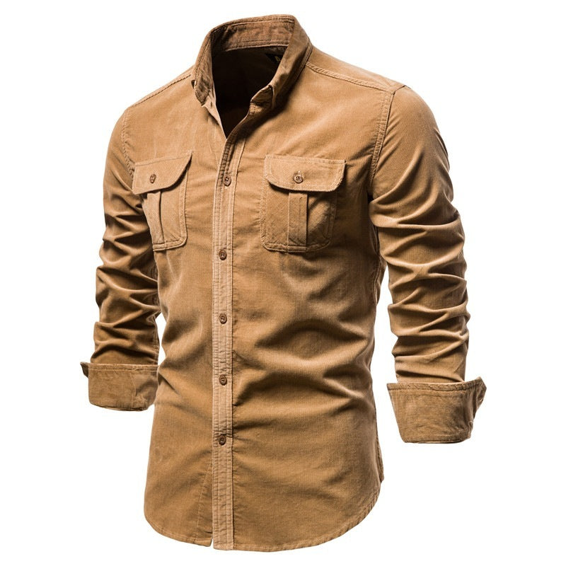 College-Style Long-Sleeve Shirt for Men