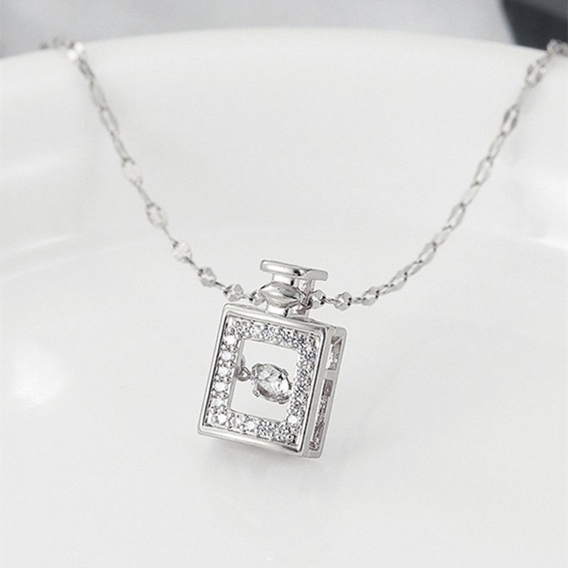 Titanium Steel Perfume Bottle Pendant Necklace