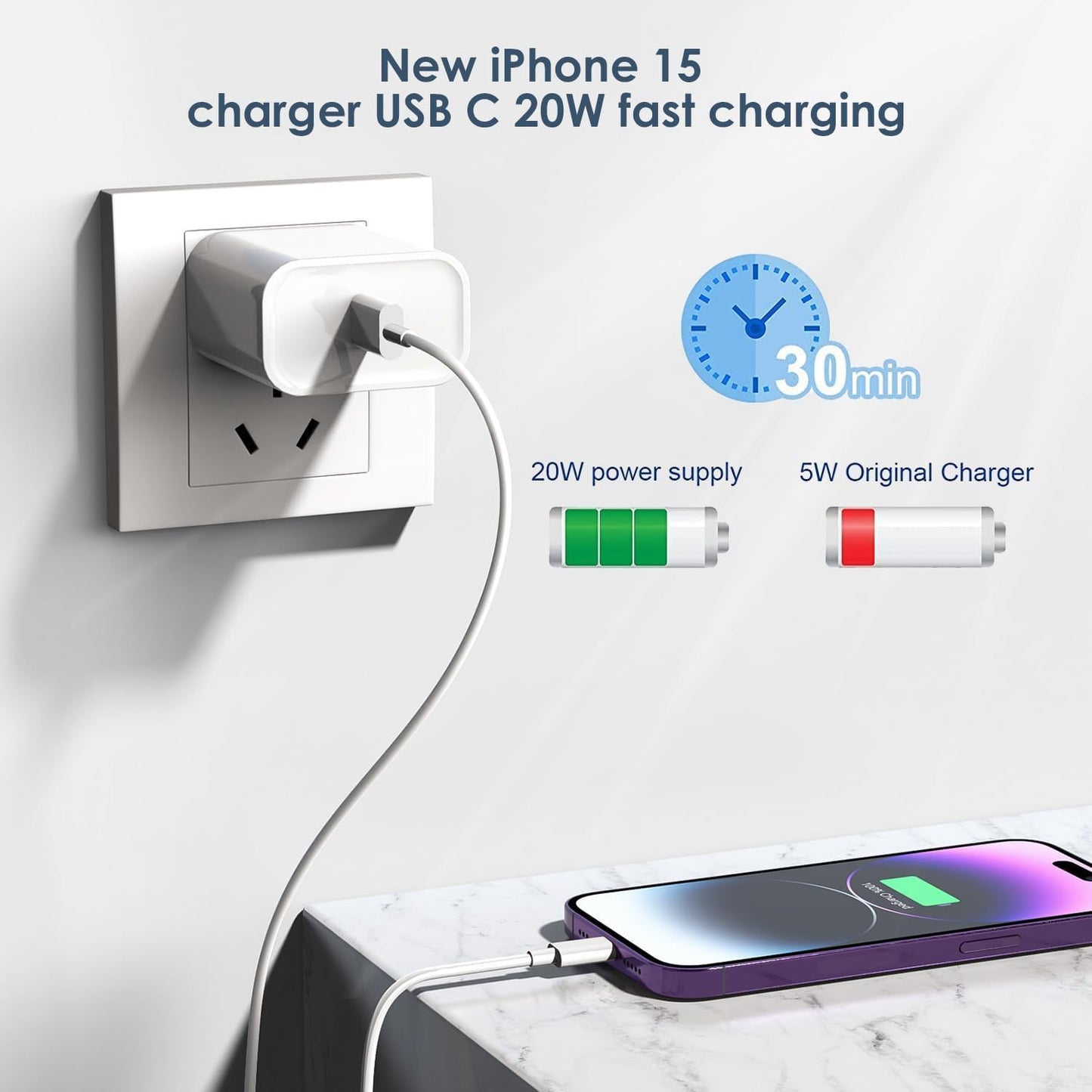 6FT Fast Charging Cable with Plug