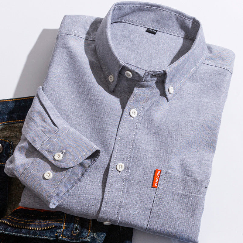 Classic Washed Oxford Shirt for Men