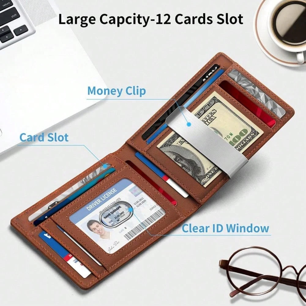 Men’s Slim Wallet with Money Clip