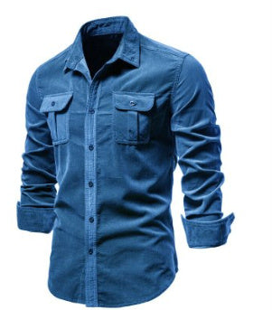 College-Style Long-Sleeve Shirt for Men