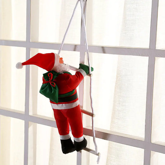 Santa's Climbing Ladder Window Decor
