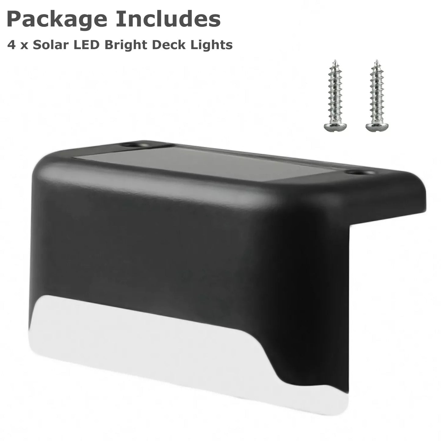 4-Pack Solar LED Deck Lights – Outdoor Garden & Patio Railing Lamps for Path and Stairs