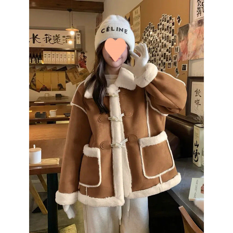 Lamb Plush Coat Women's Long Sleeve