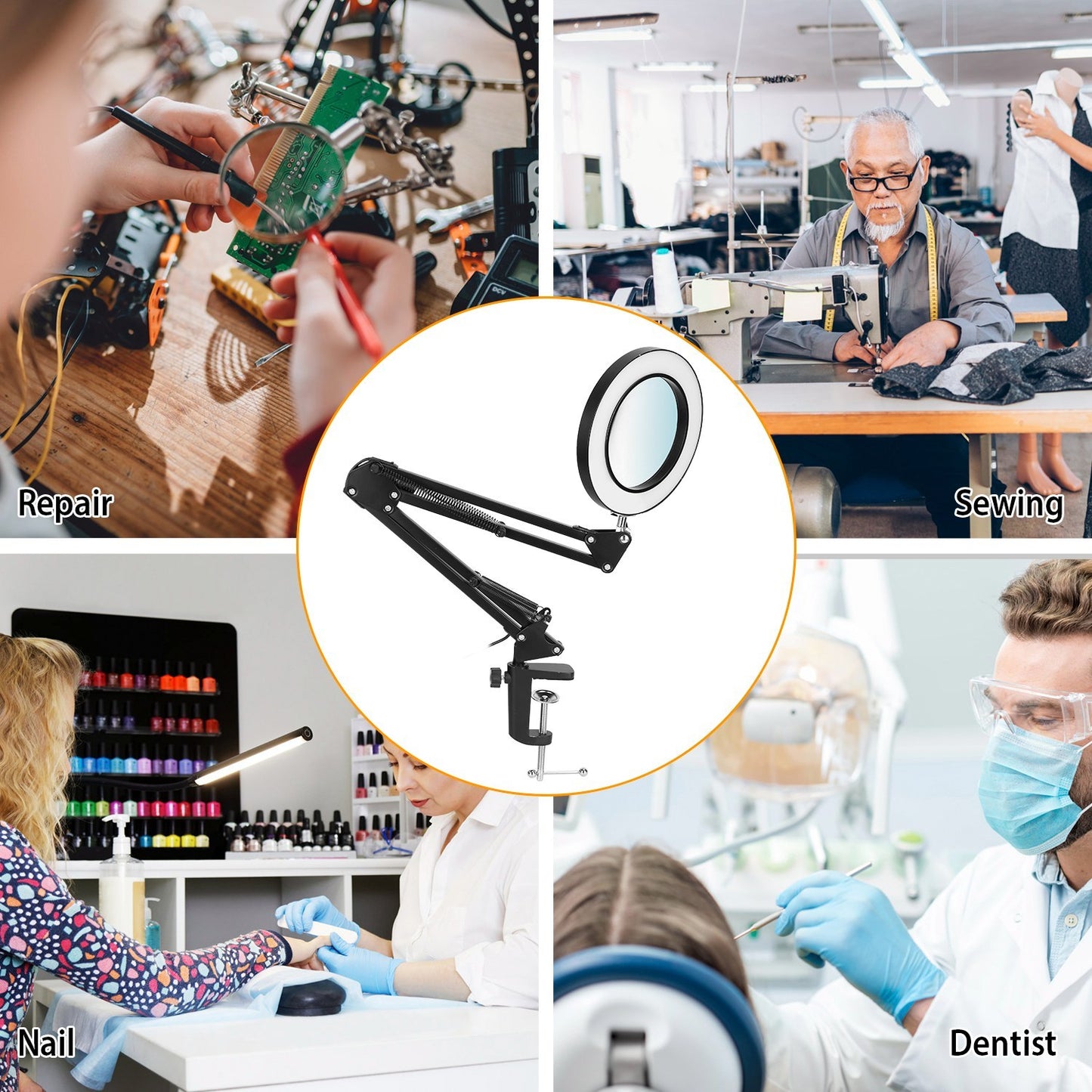 8× Magnifying LED Desk Lamp