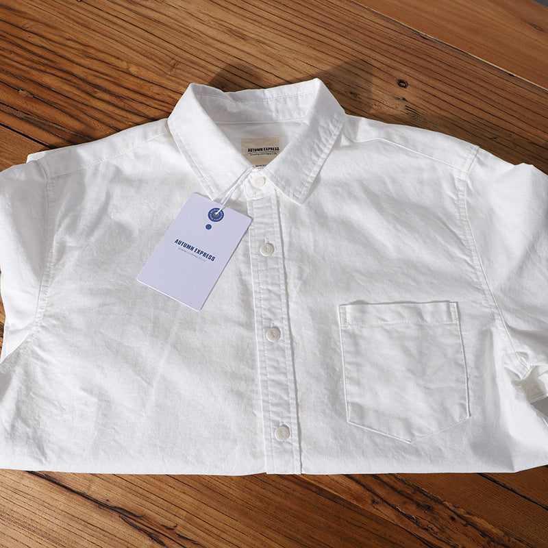 Fashion Pure Cotton Oxford Woven Shirt – Men