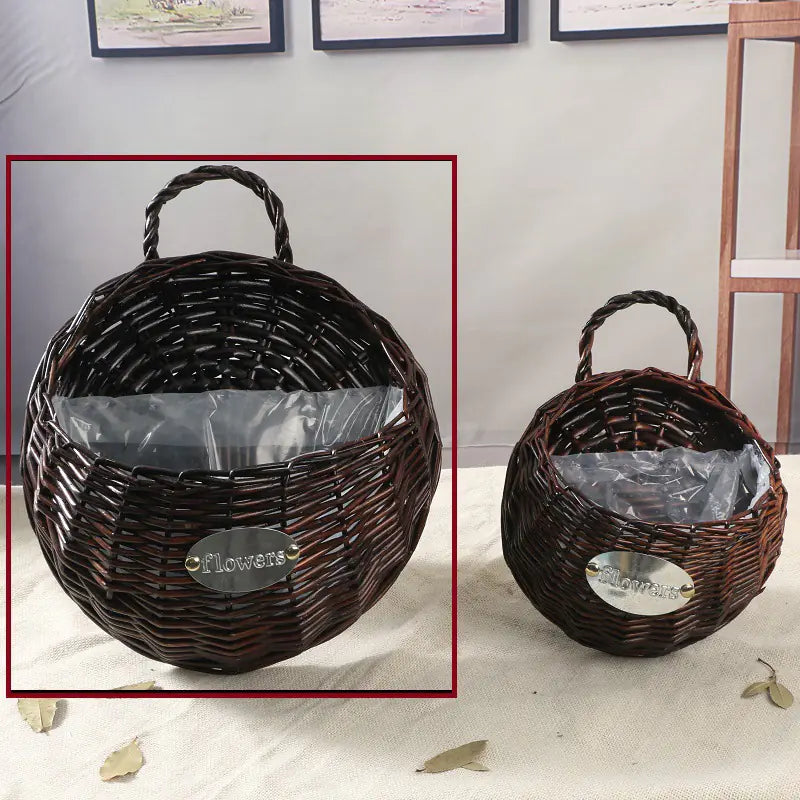 Handwoven Plant Display Wall Basket