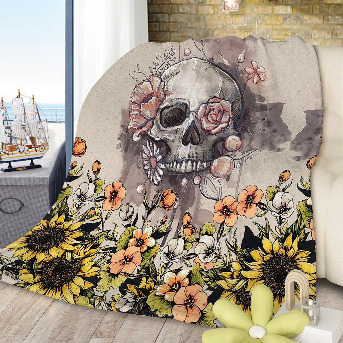 SkullBloom Blanket