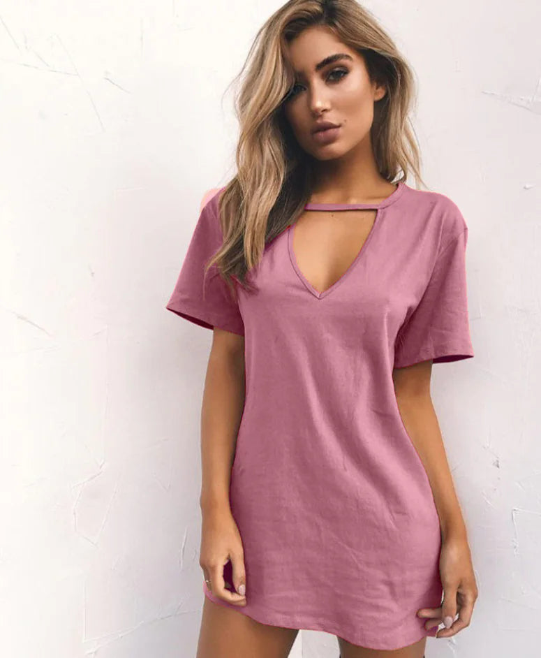 Relaxed Fit Short Sleeve Dress