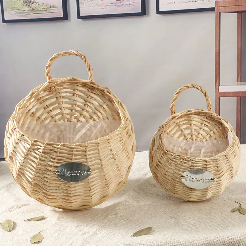 Handwoven Plant Display Wall Basket
