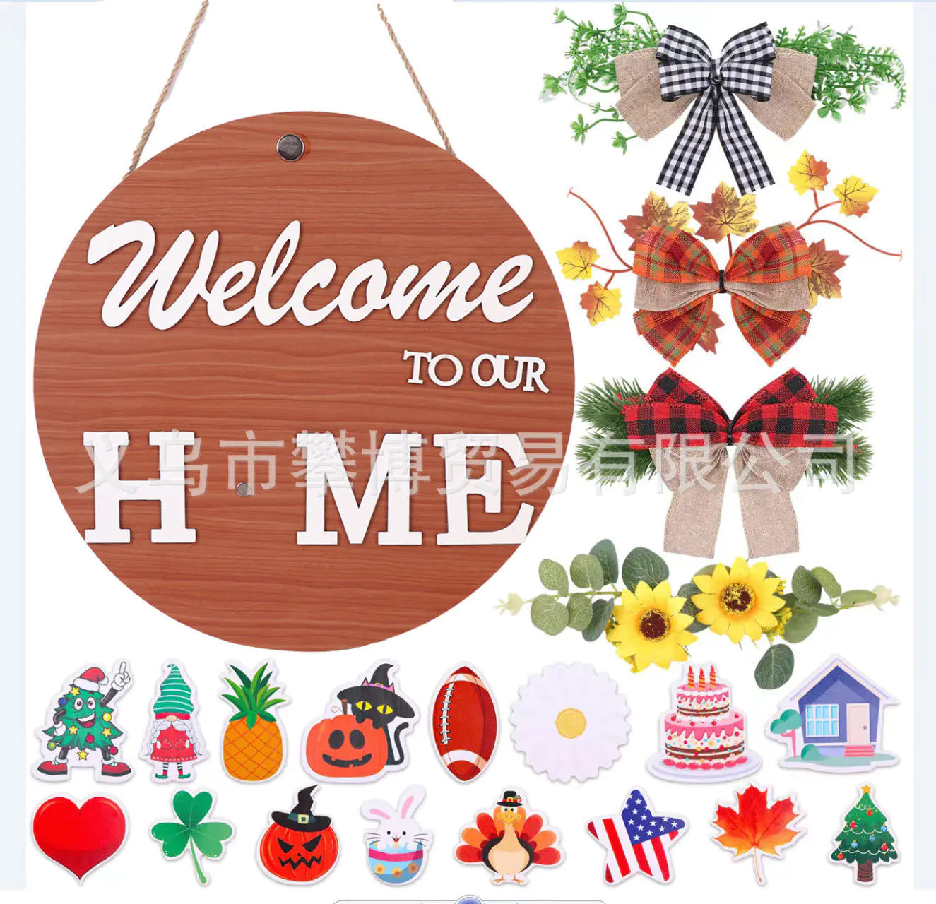 Charming Wooden Welcome Sign