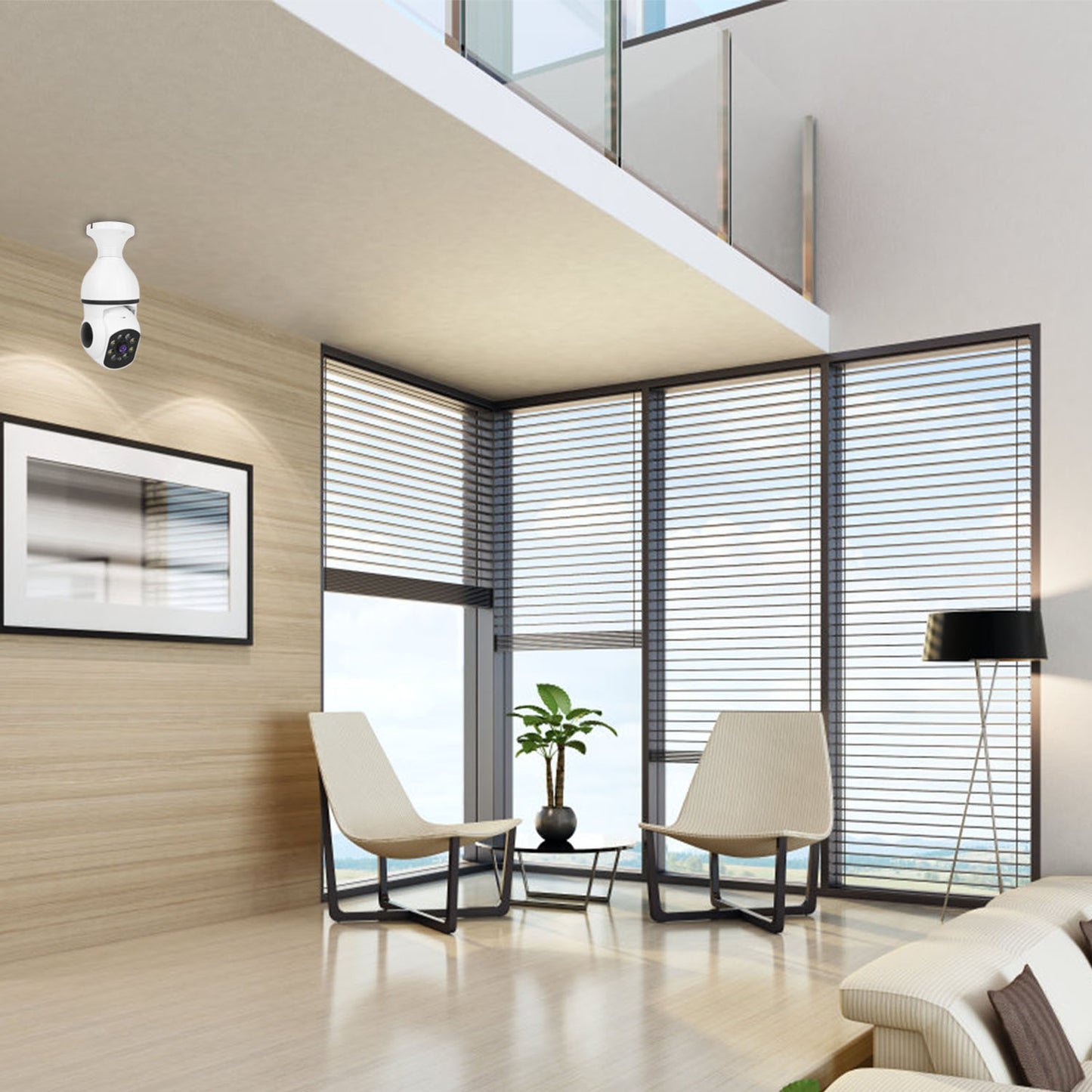 WiFi Bulb Camera 1080P FHD WiFi IP Pan Tilt Security Surveillance Camera 1pc