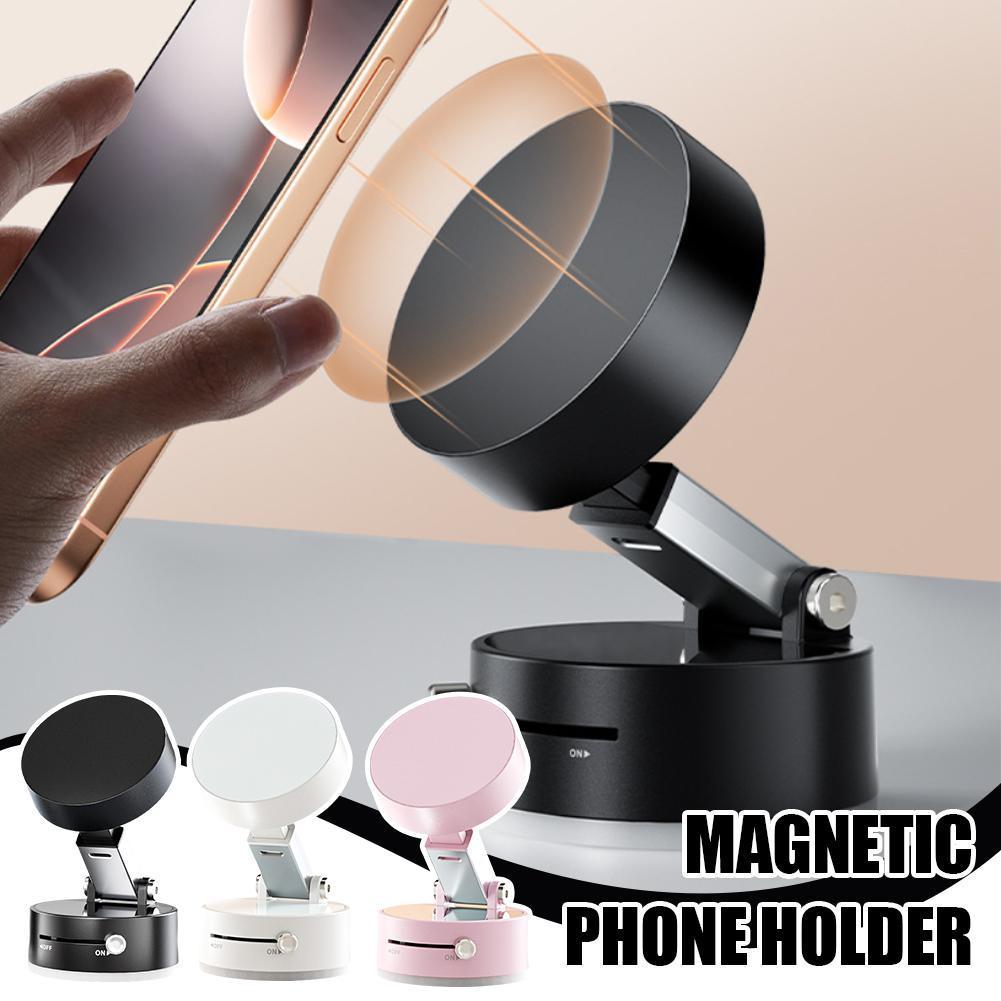 Foldable Magnetic Car Phone Holder with Suction Mount