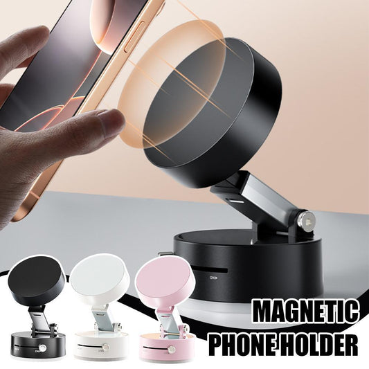 Foldable Magnetic Car Phone Holder with Suction Mount