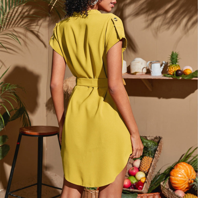 Women’s Belted V-Neck Dress