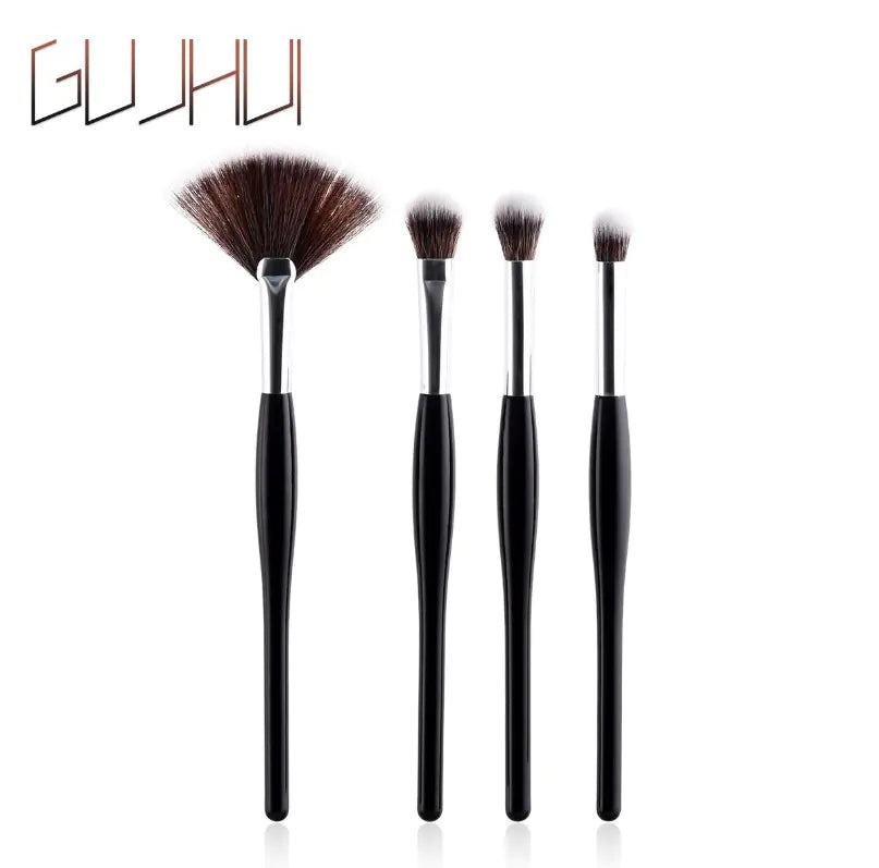 8-Piece Elegant Black & Silver Makeup Brush Set
