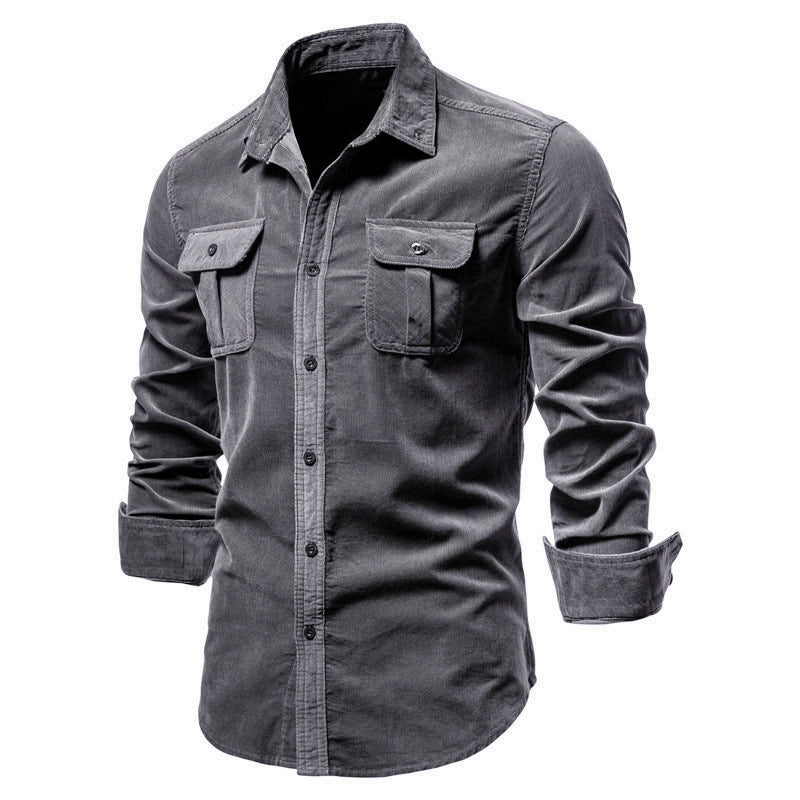 College-Style Long-Sleeve Shirt for Men