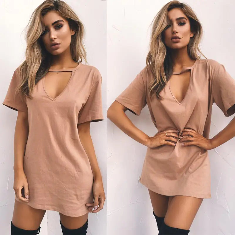 Relaxed Fit Short Sleeve Dress