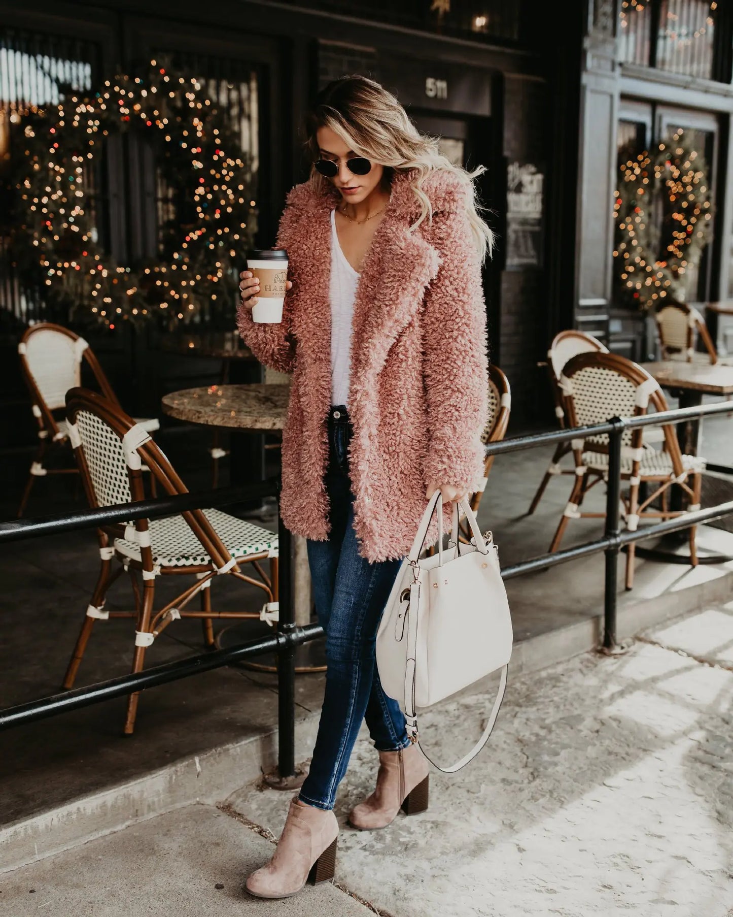 Chic Long Faux Fur Coat - Women's Winter Elegance