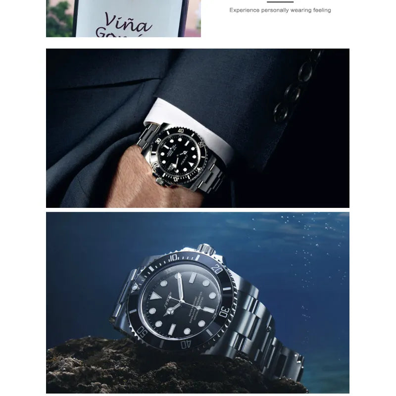 New Men's High-grade Steel Belt Luminous Waterproof Quartz Watch