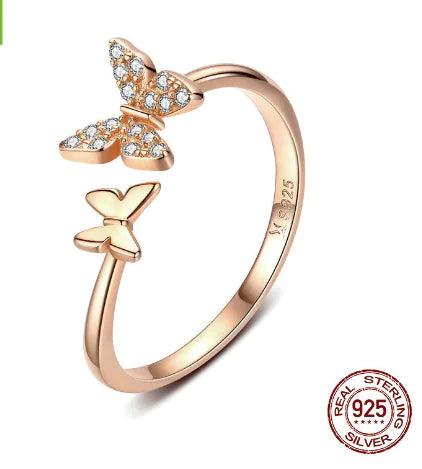 Elegant S925 Butterfly Gem Ring