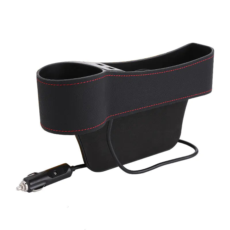 Car Accessory Holder with USB Chargers and Cup Storage