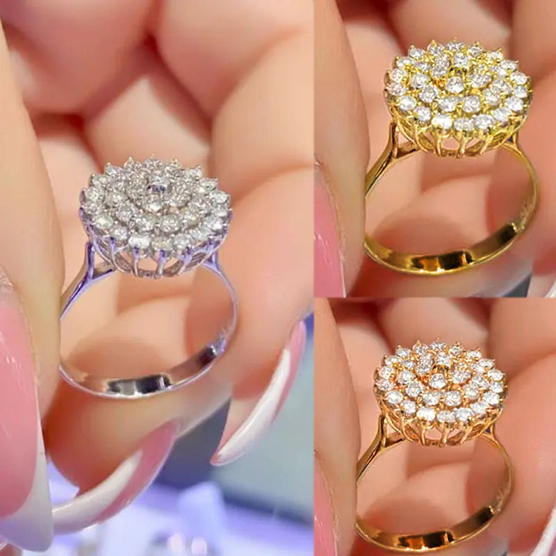 Modern Geometric Diamond Statement Ring