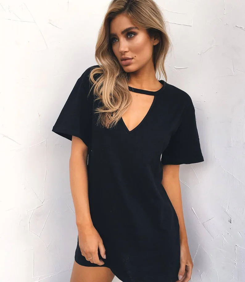 Relaxed Fit Short Sleeve Dress