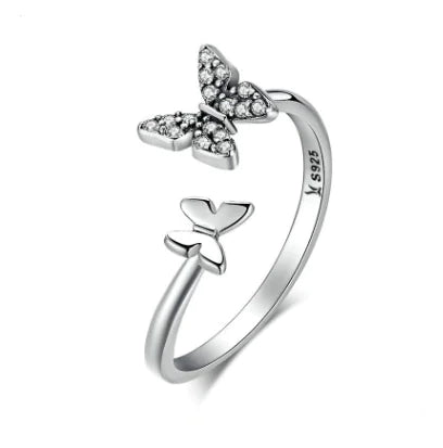 Elegant S925 Butterfly Gem Ring