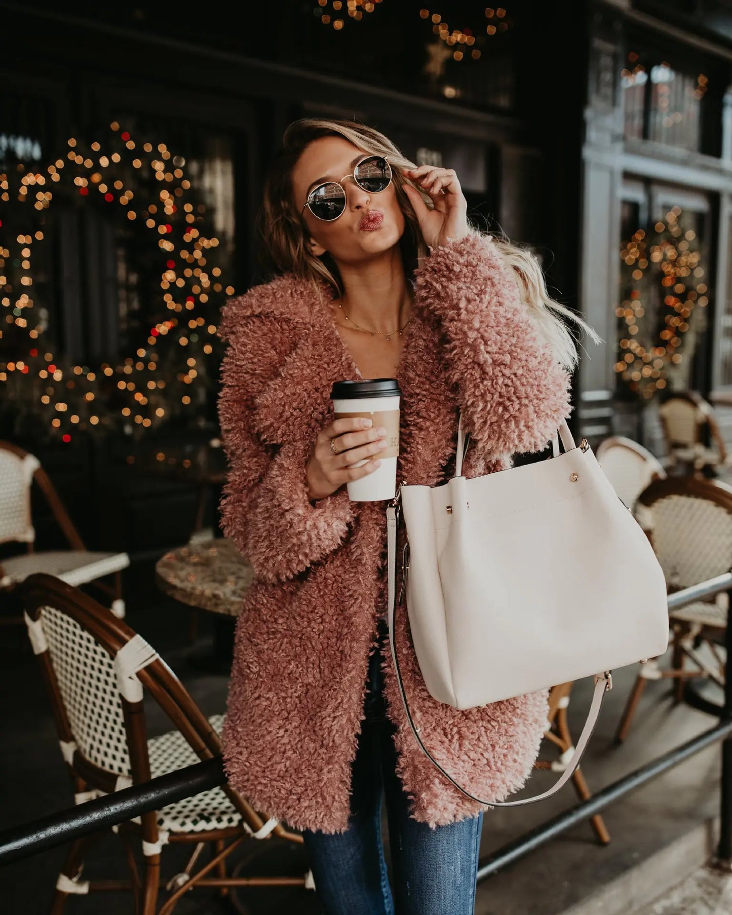 Chic Long Faux Fur Coat - Women's Winter Elegance