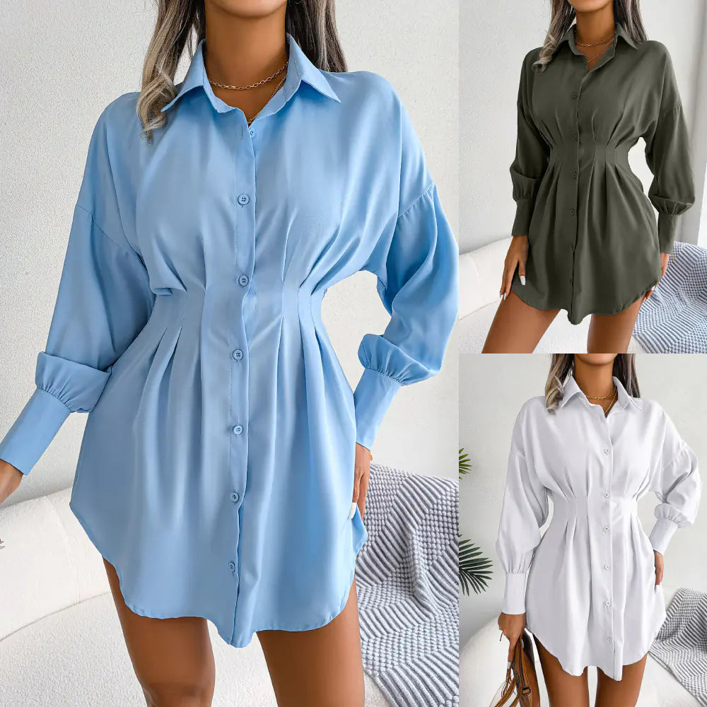 Lantern Sleeve Asymmetric Dress