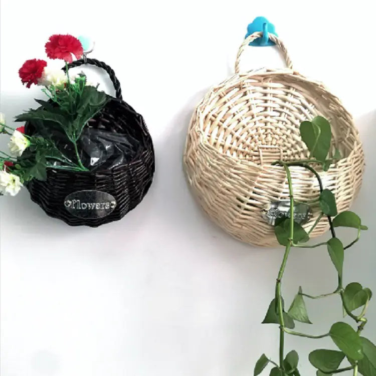 Handwoven Plant Display Wall Basket