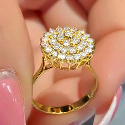 Modern Geometric Diamond Statement Ring