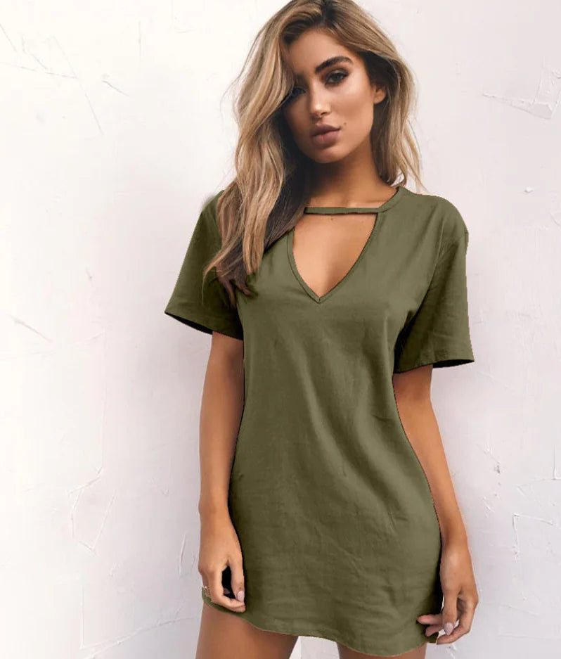 Relaxed Fit Short Sleeve Dress