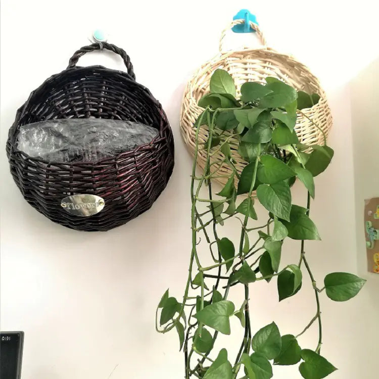 Handwoven Plant Display Wall Basket