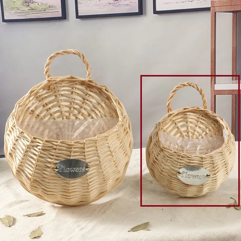 Handwoven Plant Display Wall Basket