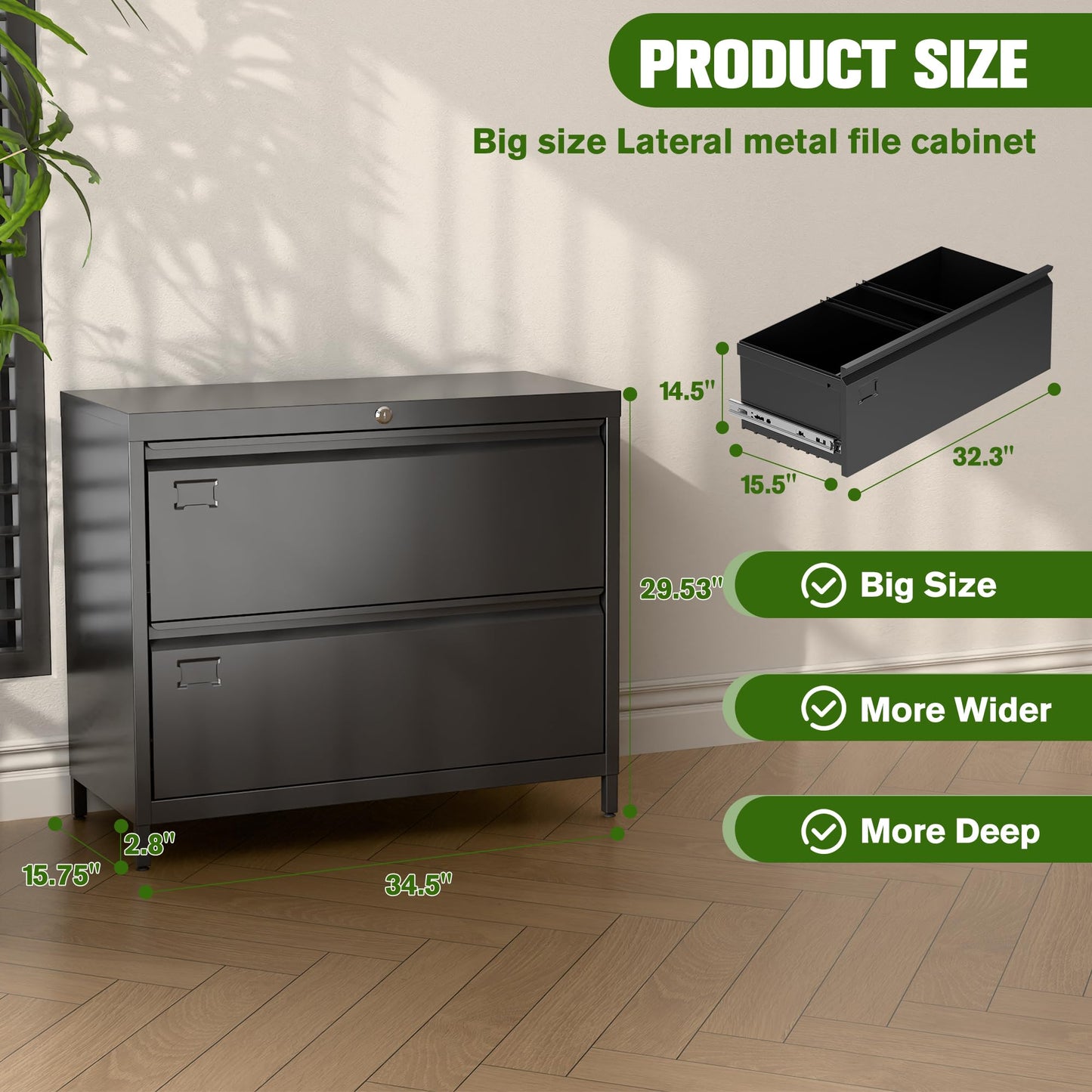 Wide Office File Cabinet