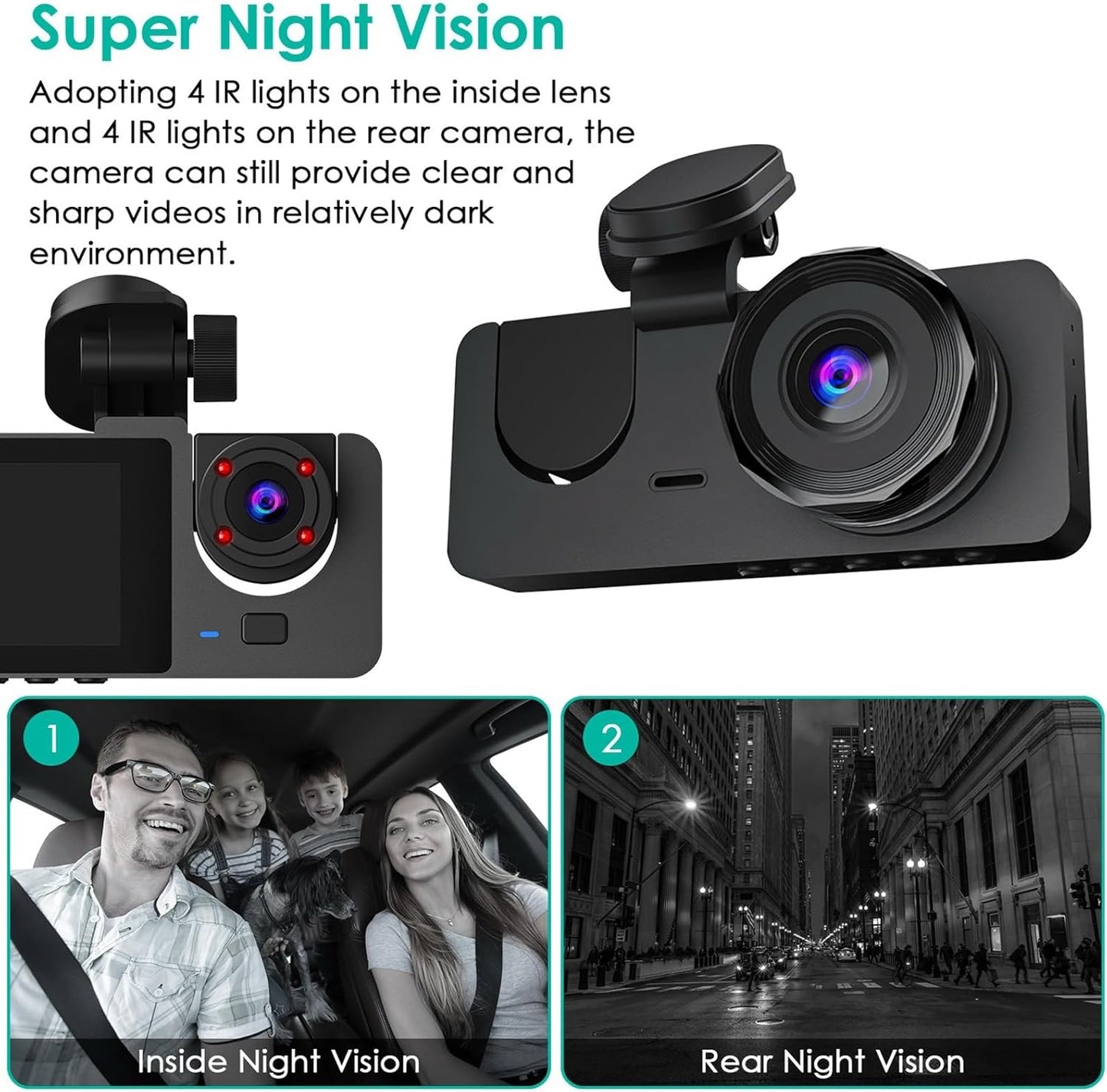 1080P 3-Way Car Camera