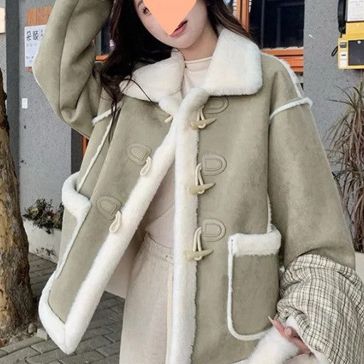 Lamb Plush Coat Women's Long Sleeve