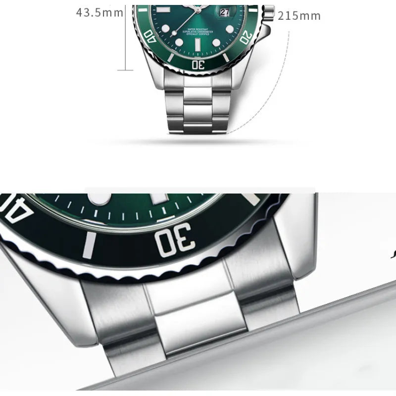 New Men's High-grade Steel Belt Luminous Waterproof Quartz Watch