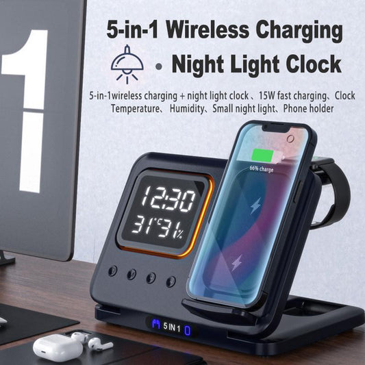 LED Alarm Clock Wireless Charger